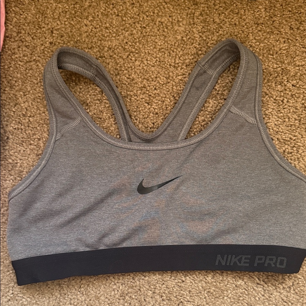 Nike Pro Heather Gray Sports Bra